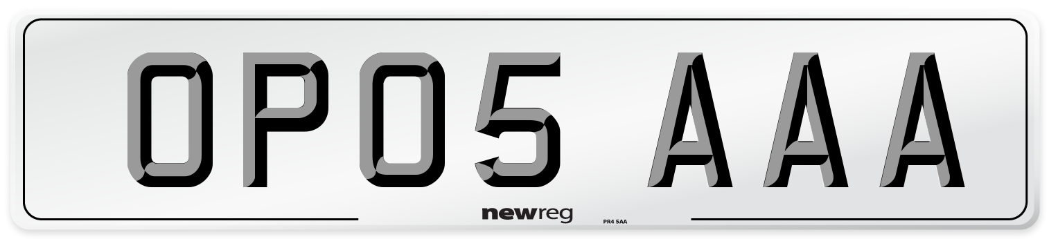 OP05 AAA Number Plate from New Reg